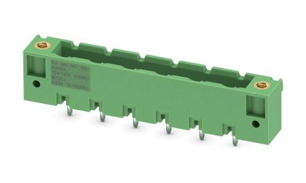 Phoenix Contact GMSTBV 2.5/ 6-GF-7.62 EX Series Pluggable Terminal Block, 6-Contact, 7.62 mm Pitch, 1 Row, 1796704