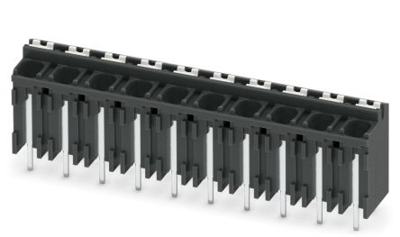 Phoenix Contact SPT-THR 1.5/10-V-5.0 P26 Series PCB Terminal Block, 10-Contact, 5 mm Pitch, 1 Row, 1822613