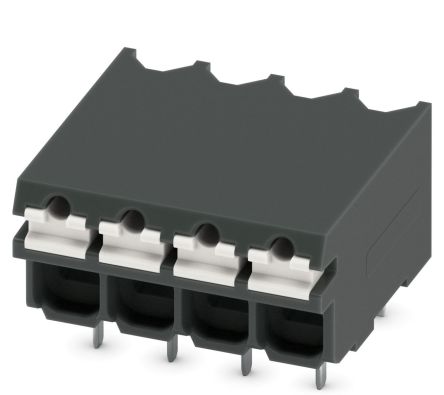 Phoenix Contact SPT-THR 1.5/4-H-3.5 P26 Series PCB Terminal Block, 4-Contact, 3.5 mm Pitch, 1 Row, 1822778