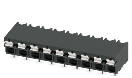 Phoenix Contact SPT-THR 1.5/9-H-5.0 P26 Series PCB Terminal Block, 9-Contact, 5 mm Pitch, 1 Row, 1823049