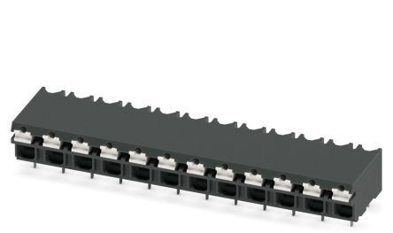 Phoenix Contact SPT-THR 1.5/12-H-5.0 P26 Series PCB Terminal Block, 2-Contact, 5 mm Pitch, 1 Row, 1823078