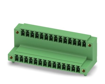 Phoenix Contact MCD 1.5/14-GF-3.81 Series Pluggable Terminal Block, 14 Contact(s), 3.81 mm Pitch, 2 Row