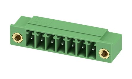 Phoenix Contact MC 1.5/7-GF-3.5-LR Series Pluggable Terminal Block, 7-Contact, 3.5 mm Pitch, 1 Row, 1817660