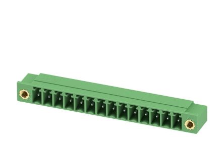 Phoenix Contact MC 1.5/14-GF-3.81-LR Series Pluggable Terminal Block, 14-Contact, 3.81 mm Pitch, 1 Row, 1817929