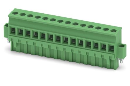 Phoenix Contact MVSTBR 2.5/14-STF Series PCB Terminal Block, 14-Contact, 5 mm Pitch, 1 Row, 1835591