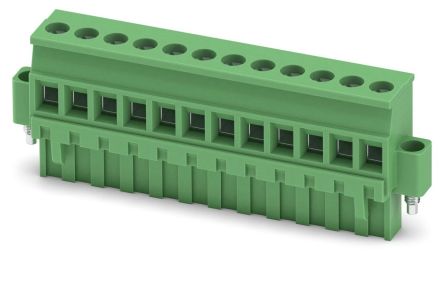 Phoenix Contact MVSTBR 2.5/12-STF Series PCB Terminal Block, 12-Contact, 5 mm Pitch, 1 Row, 1835575