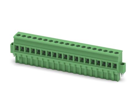 Phoenix Contact MVSTBR 2.5/19-STF Series Pluggable Terminal Block, 19-Contact, 5 mm Pitch, 1 Row, 1835643