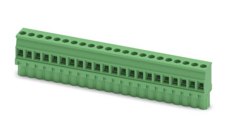 Phoenix Contact MVSTBW 2.5/22-ST-5.08 Series Pluggable Terminal Block, 22-Contact, 5.08 mm Pitch, 1 Row, 1792951