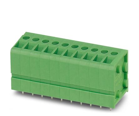 Phoenix Contact FRONT 2.5-V/SA10/6 Series Right Angle PCB Terminal Block, 6 Contact(s), 5 mm Pitch, 1 Row
