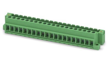 Phoenix Contact MVSTBU 2.5/20-GFB-5.08 Series Straight Surface PCB Socket, 20 Contact(s), 5.08 mm Pitch, 1 Row
