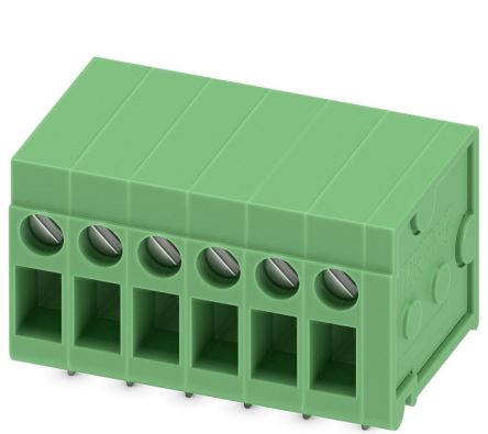 Phoenix Contact FRONT 2.5-H/SA10- 6 Series Horizontal PCB Terminal Block, 6 Contact(s), 5 mm Pitch, 1 Row
