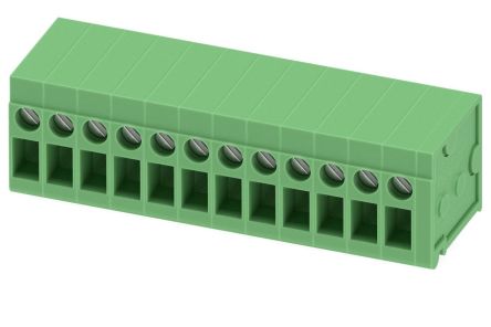 Phoenix Contact FRONT 2.5-H/SA 5/12 Series Horizontal PCB Terminal Block, 12 Contact(s), 5 mm Pitch, 1 Row