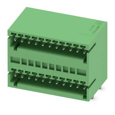 Phoenix Contact MCD 0.5/11-G1-2.5 Series Pluggable Terminal Block, 11-Contact, 2.5 mm Pitch, 2 Row, 1894891