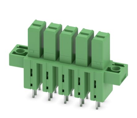 Phoenix Contact IPCV 5/ 5-GF-7.62 Series Pluggable Terminal Block, 5-Contact, 7.62 mm Pitch, 1 Row, 1708967