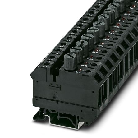 Phoenix Contact 3005154 UK 10-DREHSILED 60 (5X20) Series Fuse Modular Terminal Block Black, 0.5mm², 16 mm², 1-Level