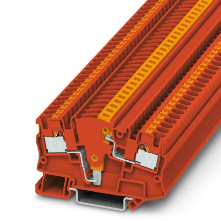 Phoenix Contact 3212143 PTME 4 RD Series Test Disconnect Terminal Block Red, 0.2mm², 6 mm², 1-Level, Push-in