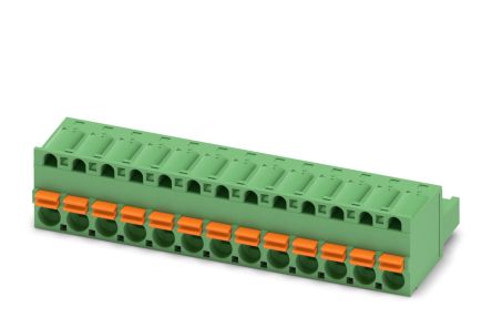 Phoenix Contact FKC 2.5/13-ST-5.08 Series Pluggable Terminal Block, 13-Contact, 5.08 mm Pitch, 1 Row, 1873168