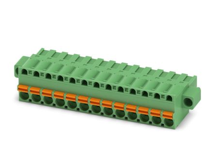 Phoenix Contact FKCT 2.5/13-STF Series Pluggable Terminal Block, 13-Contact, 5 mm Pitch, 1 Row, 1909511