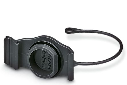 Phoenix Contact, VS-08-SD-F-BK Corded Dust Cap for use with RJ45 Connectors