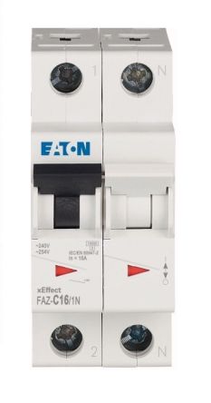 Eaton xEffect FAZ Miniature Circuit Breaker, 1-Pole, 16A, Type C, 240V ac AC, 48 V dc DC, 10 kA Breaking Capacity
