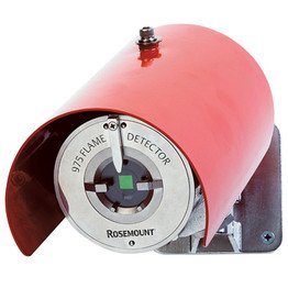 Plastic or stainless steel cover protects the Rosemount Analytical 975 flame detectors from weather conditions.
