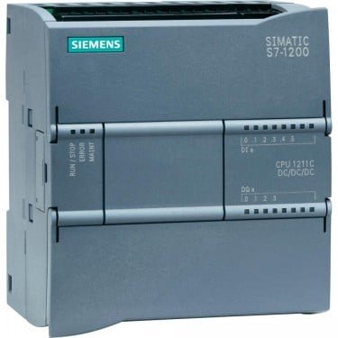 SIMATIC S7-1200, CPU 1211C, compact CPU, DC/DC/DC, onboard I/O: 6 DI 24 V DC; 4 DO 24 V DC; 2 AI 0-10 V DC, Power supply: DC 20.4-28.8V DC, Program/data memory 50 KB