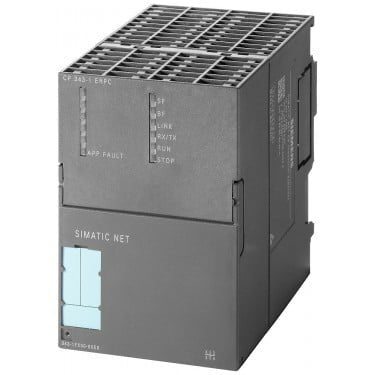 communications processor CP 343-1 ERPC for connection of SIMATIC S7-300 CPU to Industrial Ethernet and to various databases functions: TCP/UDP, S7 comm., open communication with a. without RFC1006, multicast, web server, clock time via SIMATIC method or NTP, access protection via IP access list SNMP, DHCP, C-plug, Gigabit interface 1x RJ45 (10/100/1000 Mbit).