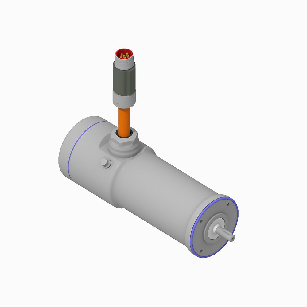 VPH Hygienic Servo Motor, (B) 480V AC, (063) 63mm Bolt Circle Frame Size, 3 (Three) Magnet Stacks, (M) Winding, 6700 RPM Rated Speed, (C) 18 bit Single-turn Digital High Resolution Encoder, (J) Keyed Shaft, (1) Single SpeedTec Din Connector, (2) No Holding Brake, ,