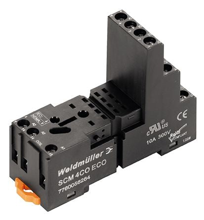 Weidmüller 4 Way 30V Panel Relay Socket, for use with D-SERIES DRM Relays