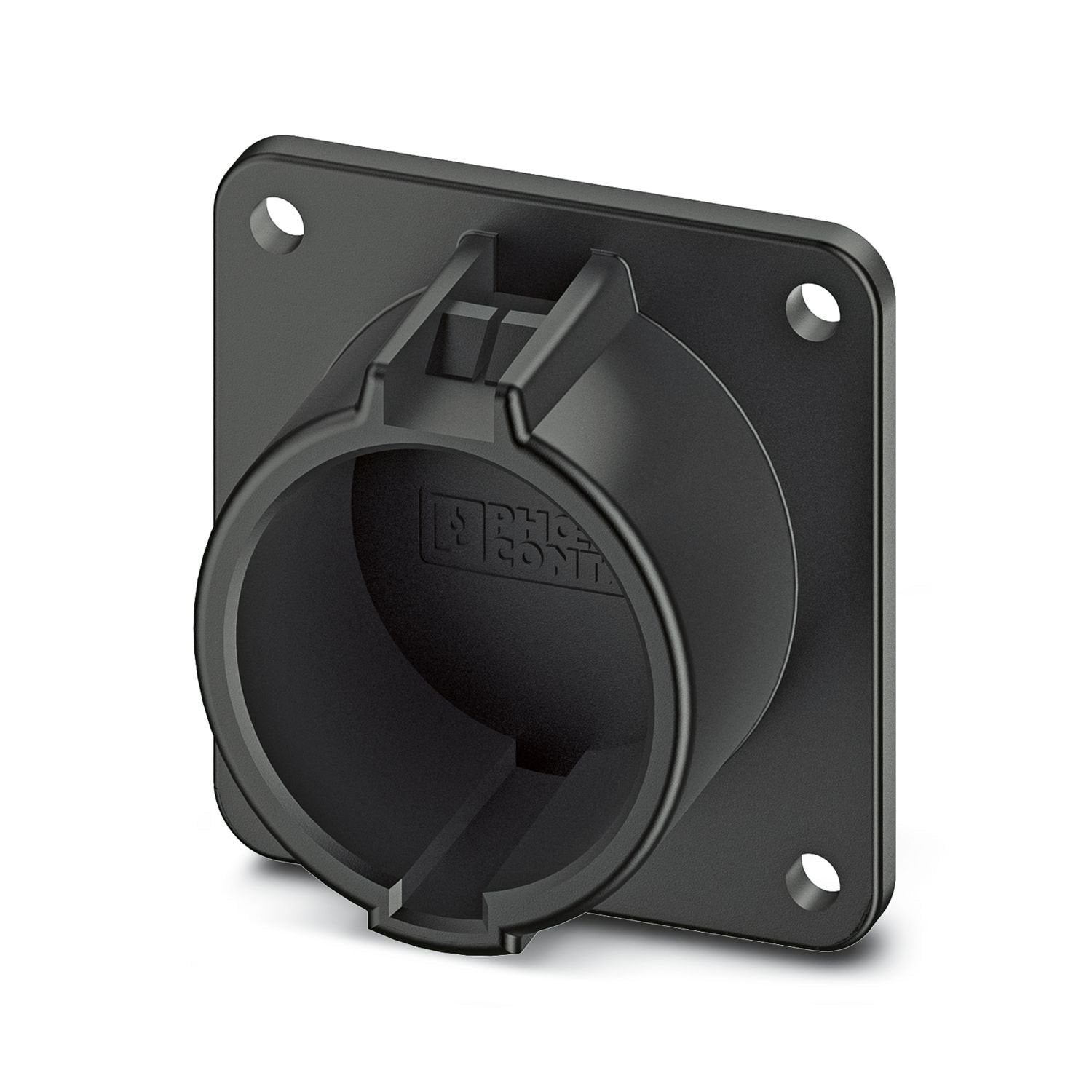 CHARX connect, Type 1, Charging connector holder, Accessories, Front mounting, housing: black, for vehicle charging connectors on charging stations (EVSE), SAE J1772