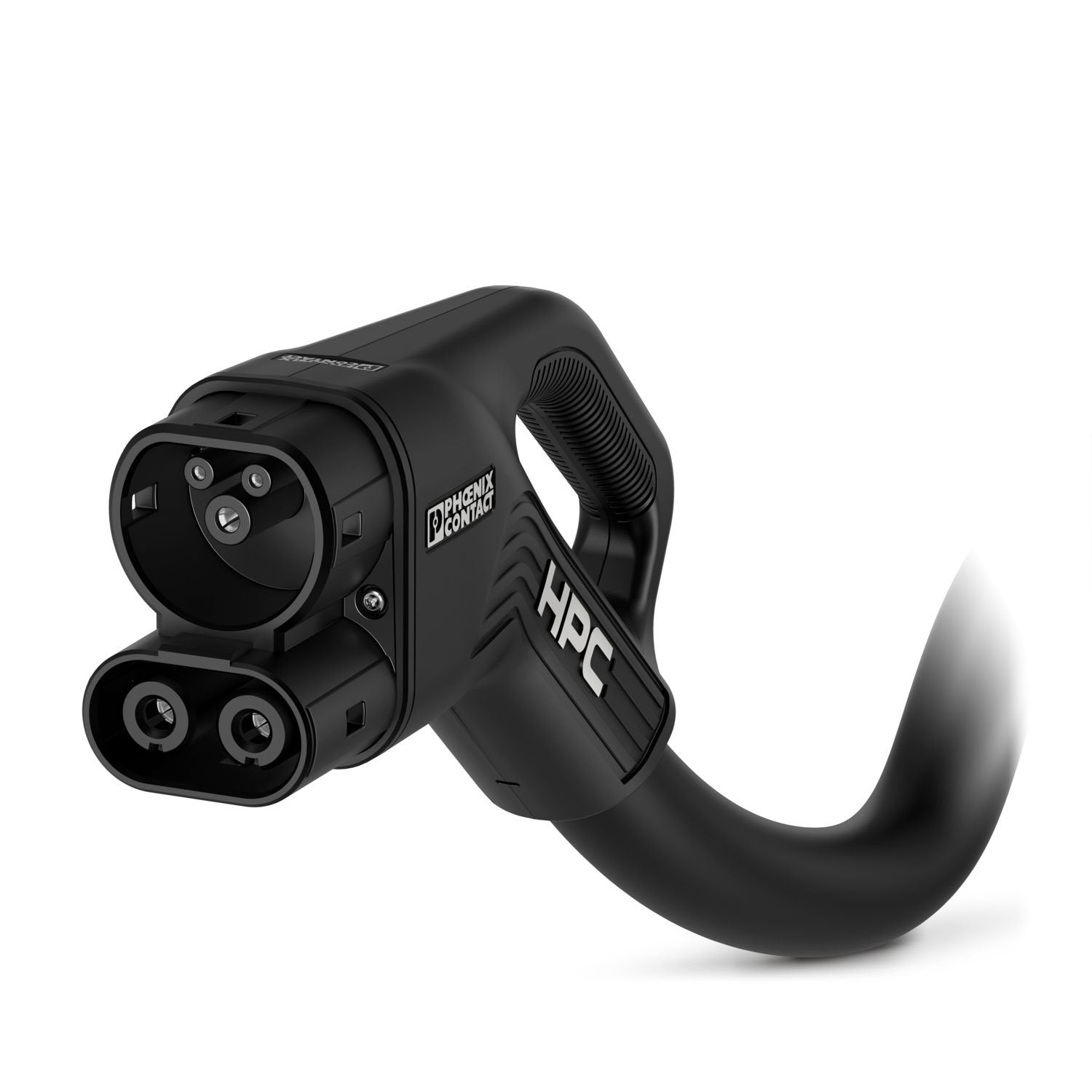 CHARX connect professional, CCS type 2, HPC DC charging cable, up to 1000 A in Boost mode, 725 A permanent, 1000 V DC, with cooled vehicle charging connector and cooled cable, cable: 5 m, black, straight, with replaceable mating face frame, with EVSE connection module, with replaceable signal, PE, and DC power contacts, with digital temperature sensors, PHOENIX CONTACT logo, IEC 62196-1, IEC 62196-3, IEC 62196-3-1, for charging electric vehicles (EV) with direct current (DC)