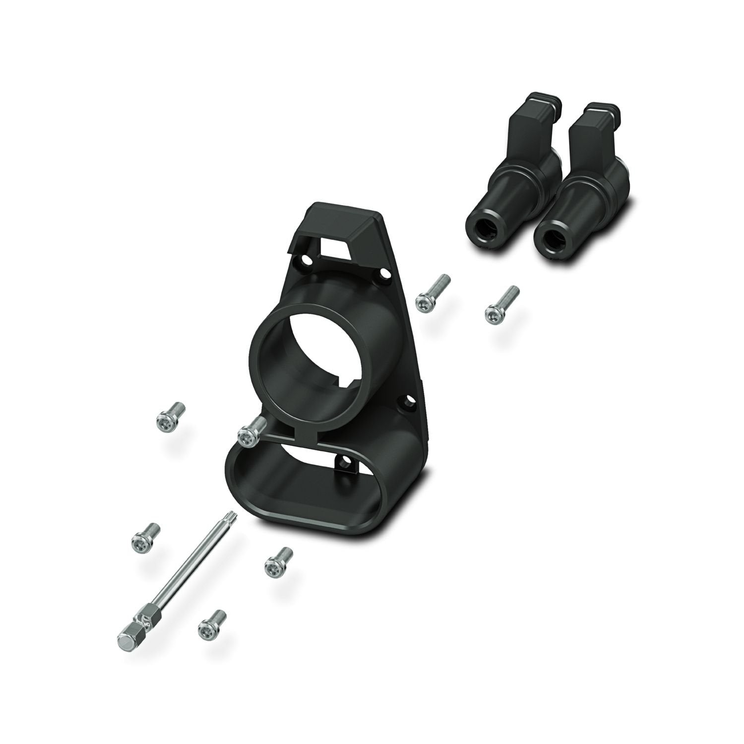 CHARX connect standard, CCS type 1, Repair kit, Accessories, Screw mounting, housing: black, with DC contact holder with integrated front part of the DC contacts, with replaceable mating face frame, with 5x M4X10 flat-head screws with Torx safety drive (IPR TORX PLUS®), with special bit (867/4 IPR TORX PLUS® bit, 20 IPR x 89 mm) for insulated screwdriver, for replacement of the mating face frame of vehicle charging connectors, IEC 62196-3, SAE J1772, The vehicle connector housing does not have to be opened