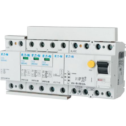 Eaton 3 Phase Surge Protector, 12.5 kA, 1.5 kV, DIN Rail
