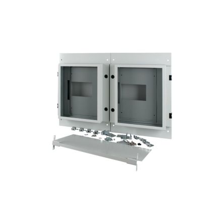 Eaton Grey 2 Gang Front Plate Steel Faceplate & Mount Plate