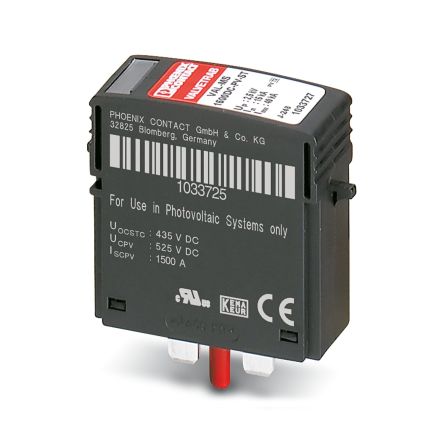 Phoenix Contact, VAL Surge Protection Plug 1500V dc Maximum Voltage Rating 30 A Maximum Surge Current