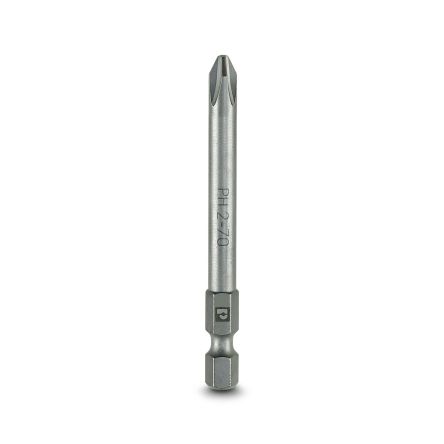 Phoenix Contact Driver Bit, 1/4 in Tip, PH 2 x 70 mm Tip, Phillips Drive, 70 mm Overall 5-Piece