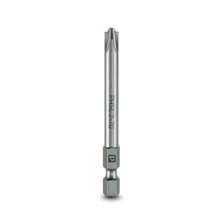 Phoenix Contact Driver Bit, 1/4 in Tip, PH 2 x 70 mm Tip, Pozidriv Drive, 70 mm Overall 5-Piece