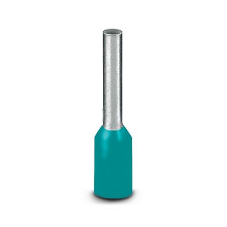Phoenix Contact, AI Insulated Ferrule, 14.5 mm Pin Length, 1.5 mm Pin Diameter, Turquoise to 18 AWG Wire Size