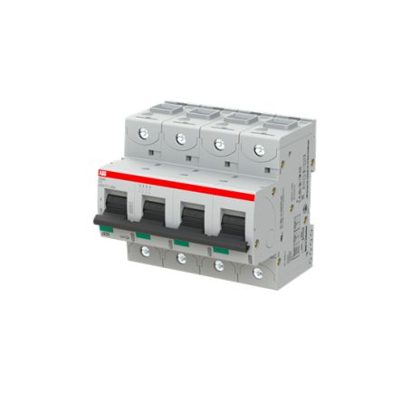 ABB S800S Miniature Circuit Breaker, 4-Pole, 10A, Type K, 240V ac AC, 50 kA Breaking Capacity