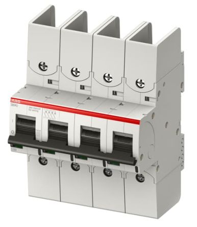 ABB S800U S800U-UC Miniature Circuit Breaker, 4-Pole, 10A, Type Z, 600 V dc DC, 50 kA Breaking Capacity