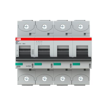ABB S800S Miniature Circuit Breaker, 4-Pole, 32A, Type B, 240V ac AC, 50 kA Breaking Capacity