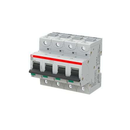 ABB S804S Miniature Circuit Breaker, 4-Pole, 25A, UC-K, 1000 V dc DC, 50 kA Breaking Capacity