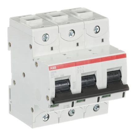 ABB S800S Miniature Circuit Breaker, 3-Pole, 40A, Type K, 240V ac AC, 50 kA Breaking Capacity