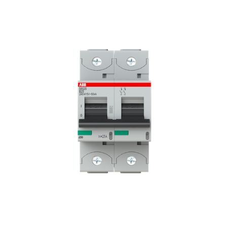 ABB S800S Miniature Circuit Breaker, 2-Pole, 25A, Type B, 240V ac AC, 50 kA Breaking Capacity