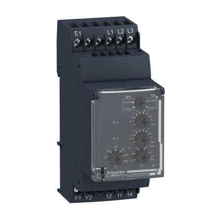 Schneider Electric Monitoring Relay, 3, 1 Phase, SPDT, DIN Rail, 230V ac 230 V dc