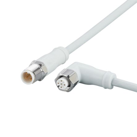 ifm electronic Male 4 way Straight to Female 5 way M12 Communication Cable, 10 m