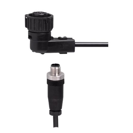 ifm electronic Male 1 way Straight to Female 1 way Bayonet Actuator/Sensor Cable, 2 m