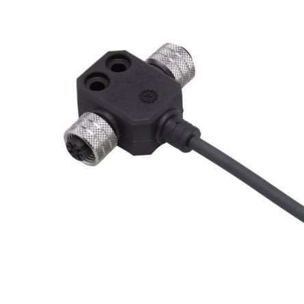 ifm electronic Female Right Angle to Female M12 Sensor Actuator Y-splitter Cable, 5 m