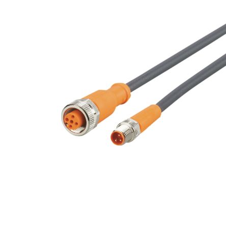 ifm electronic Male 1 way Straight to Female 1 way Straight Actuator/Sensor Cable, 5 m