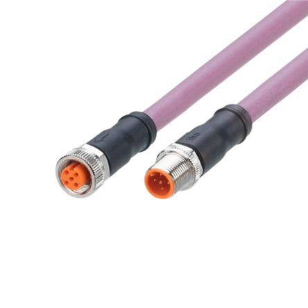 ifm electronic Male 5 way Straight to Female 5 way Straight Communication Cable, 500 mm